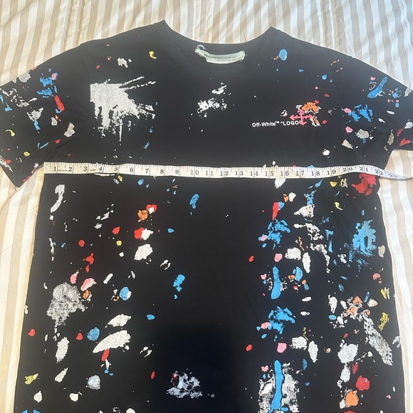 OFF WHITE Main Label Virgil Abloh Paint Splatter Shirt Mens Size XXL - Picture 11 of 15